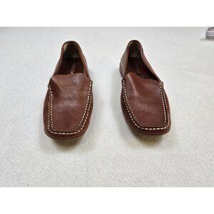 Geox Respira Brown Leather Slip On Loafers Size 36 Casual Comfort Shoes Womens
